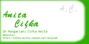 anita cifka business card